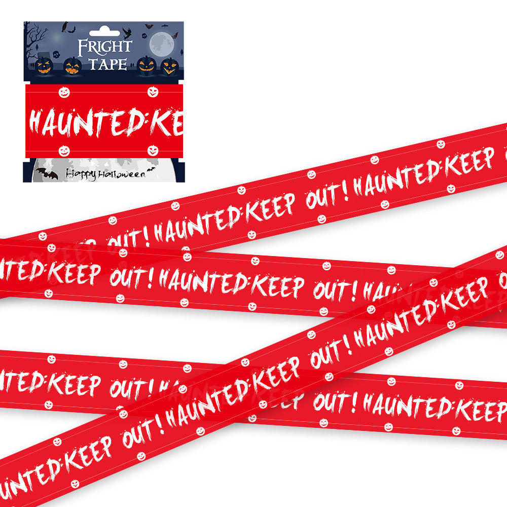 Halloween Warning Strip Tape - Plastic Isolation Decoration Tape for Horror Atmosphere