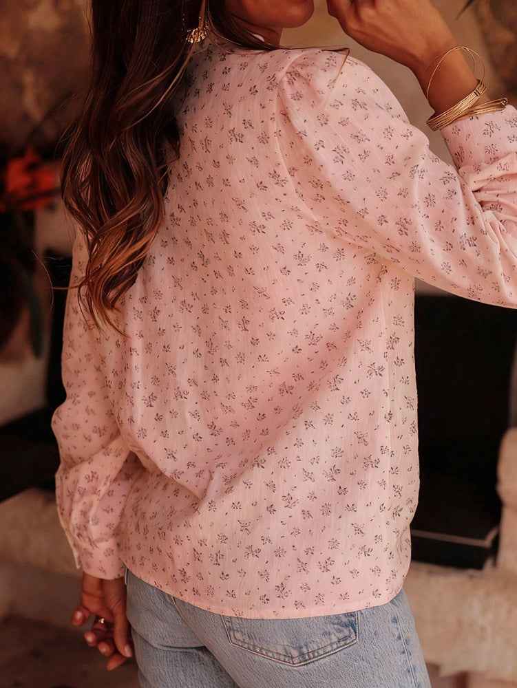 Lace Stitching Casual Blouse