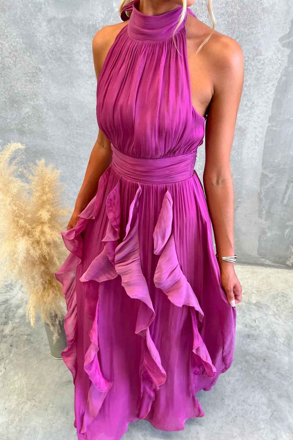 Spring Summer Lotus Leaf Dress Casual Holiday Dress Women Boho Style