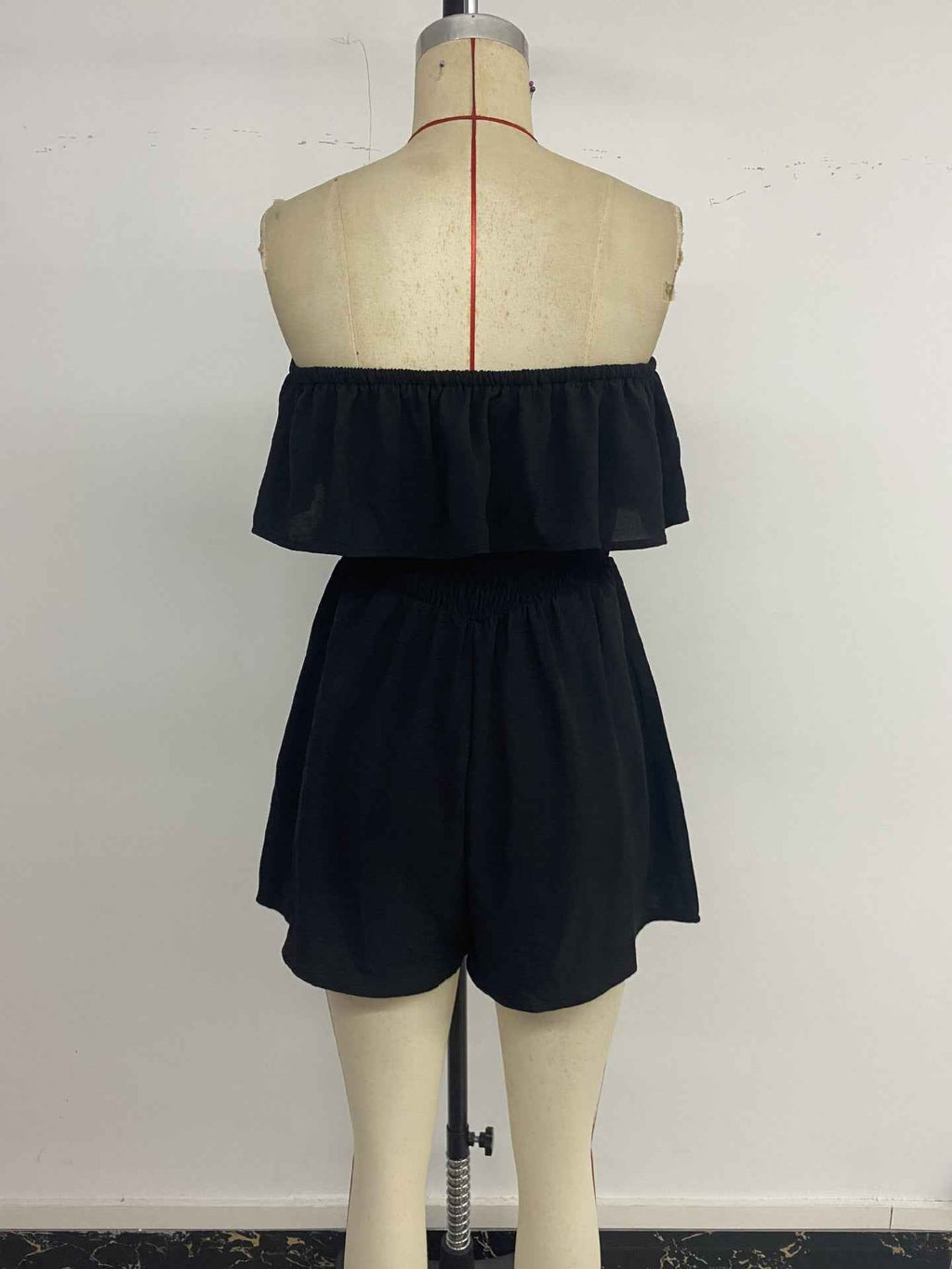 Tube Top Ruffled Smock Romper