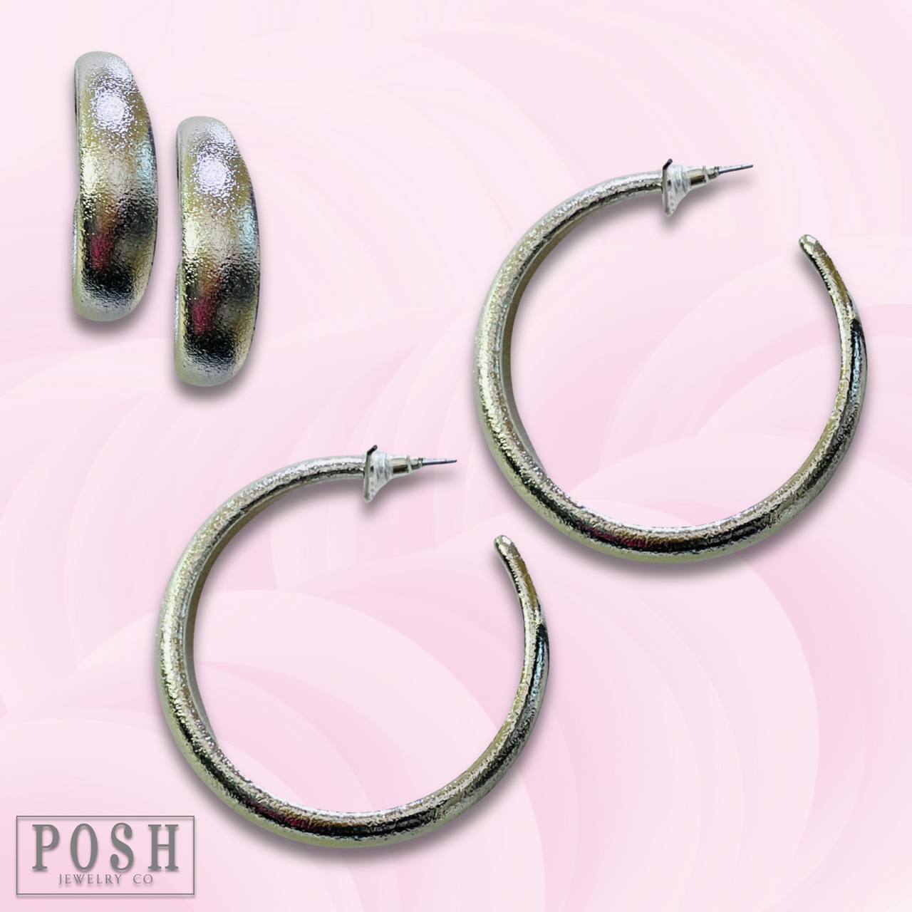 Textured hoop earring - LC