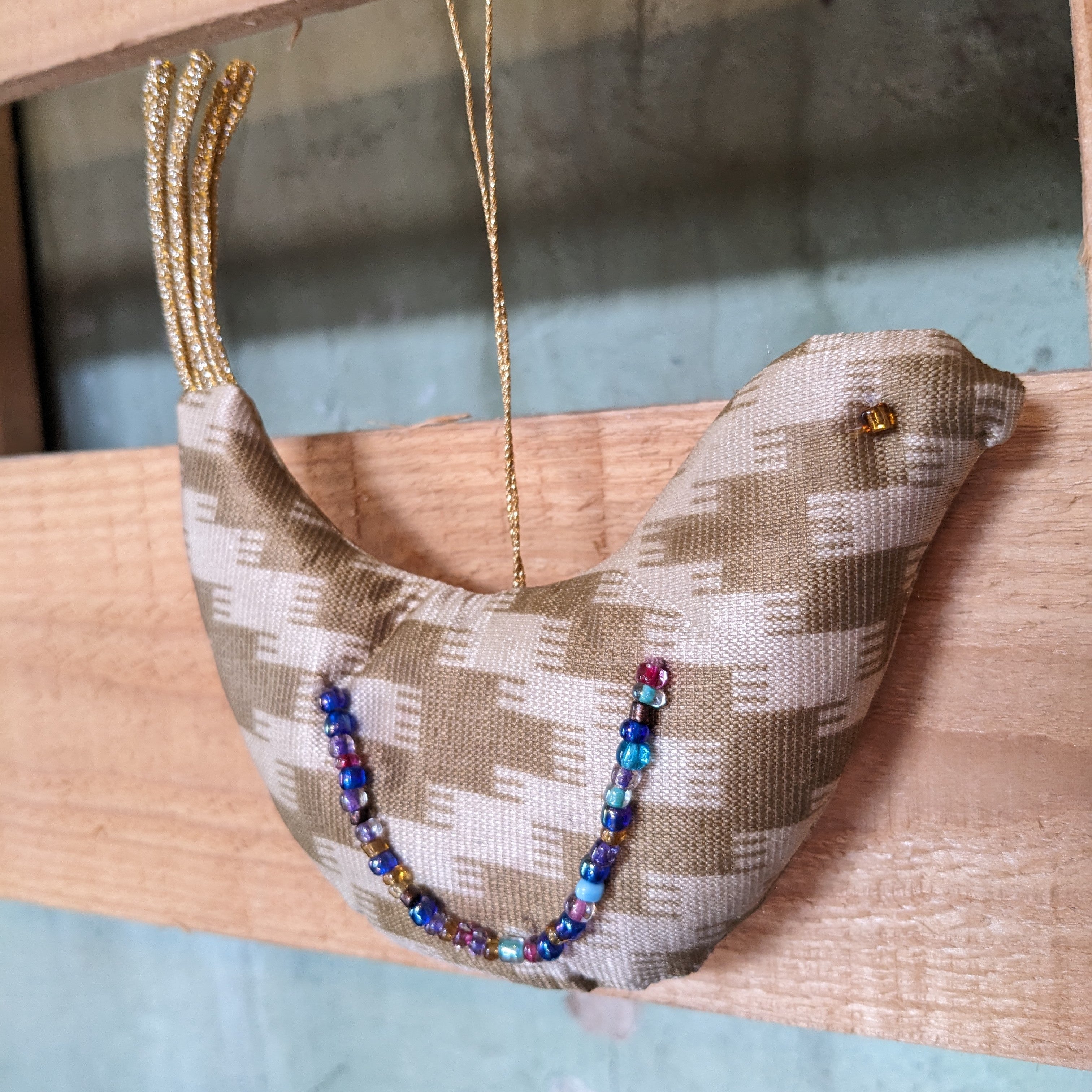 Upcycled Sari Bird Ornaments