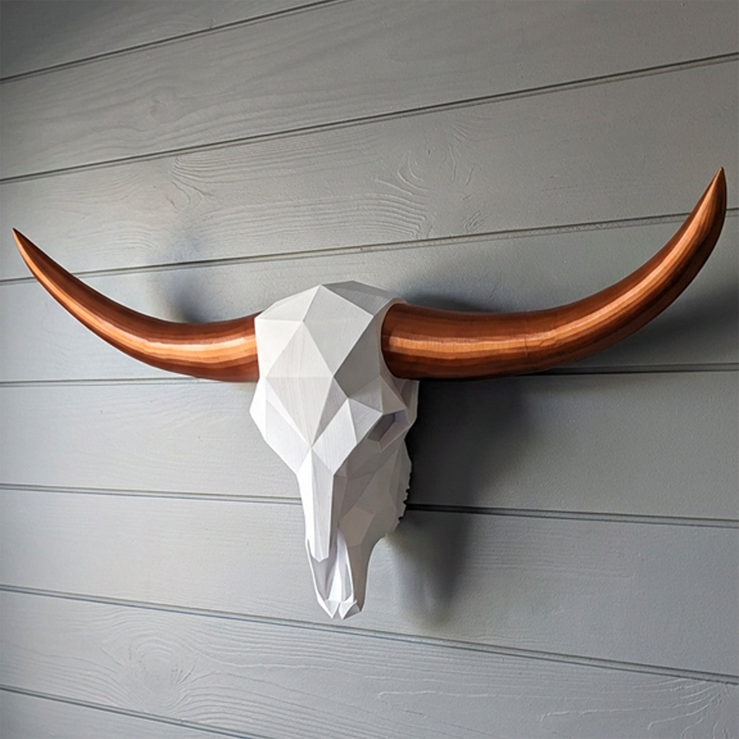 ADG42 Low-Poly Steer Skull and Horns Wall Decor