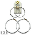 Woven gold flecked raffia hoop earring, last call