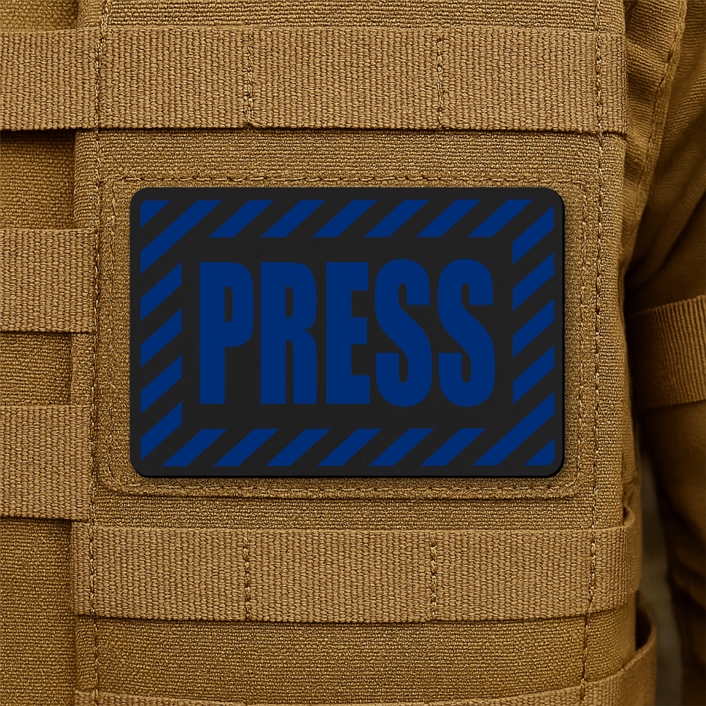 PRESS Media Journalist ID Patch – 2” x 3” Hook & Loop | Made in USA