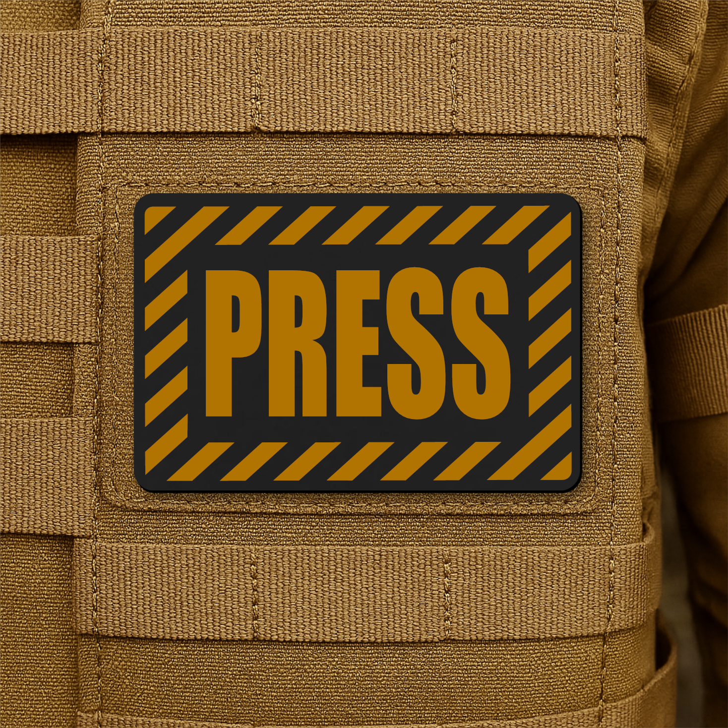 PRESS Media Journalist ID Patch – 2” x 3” Hook & Loop | Made in USA
