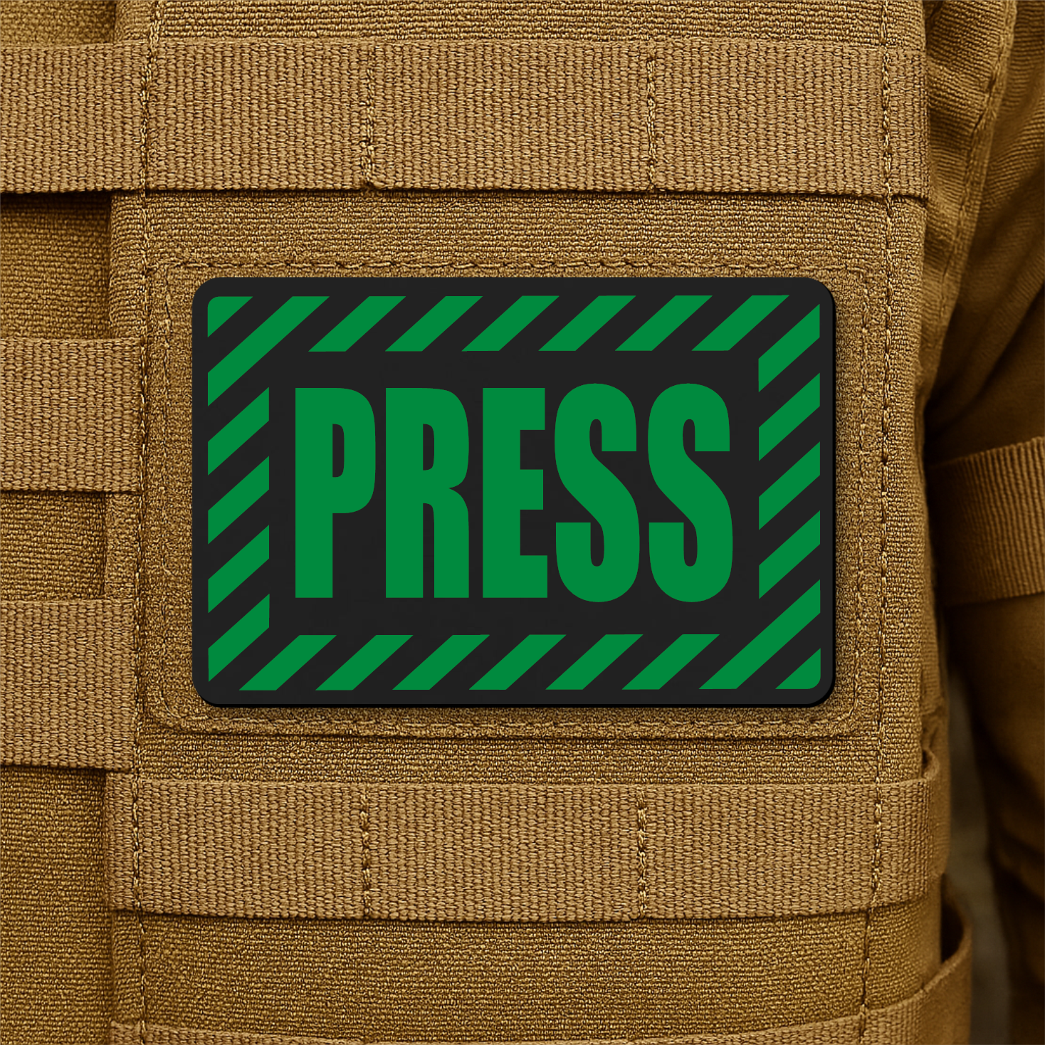PRESS Media Journalist ID Patch – 2” x 3” Hook & Loop | Made in USA