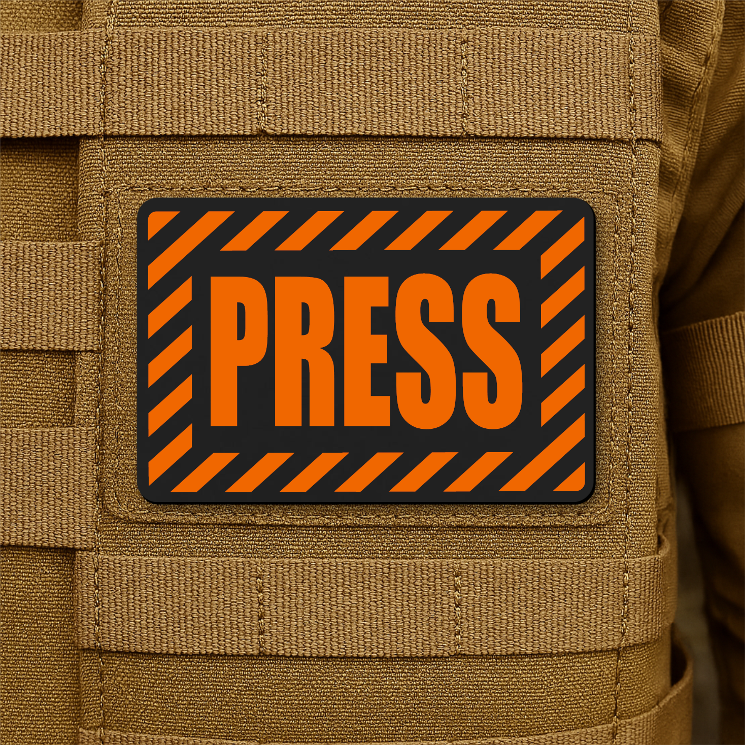 PRESS Media Journalist ID Patch – 2” x 3” Hook & Loop | Made in USA