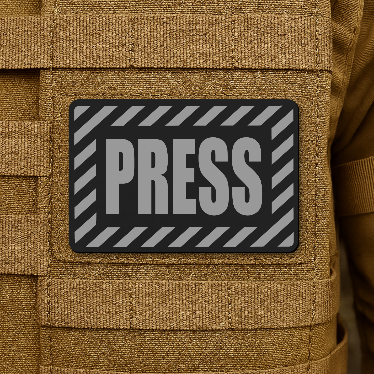 PRESS Media Journalist ID Patch – 2” x 3” Hook & Loop | Made in USA