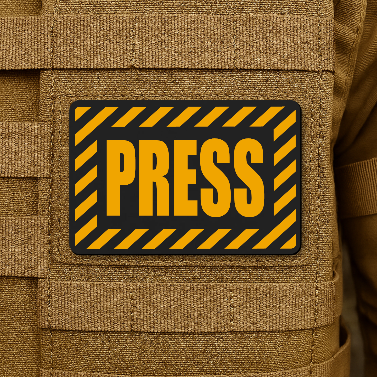 PRESS Media Journalist ID Patch – 2” x 3” Hook & Loop | Made in USA