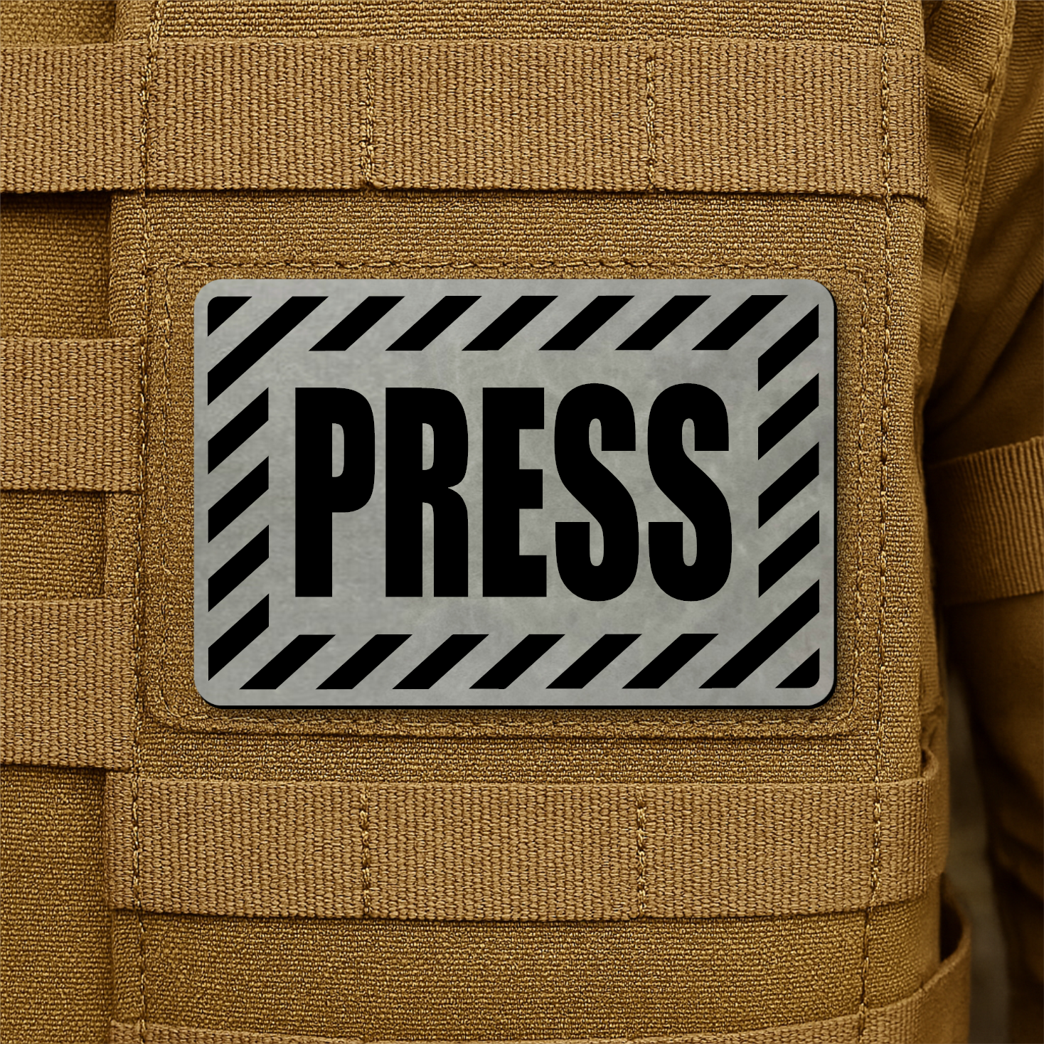 PRESS Media Journalist ID Patch – 2” x 3” Hook & Loop | Made in USA