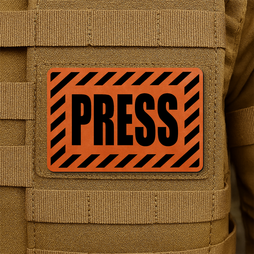 PRESS Media Journalist ID Patch – 2” x 3” Hook & Loop | Made in USA