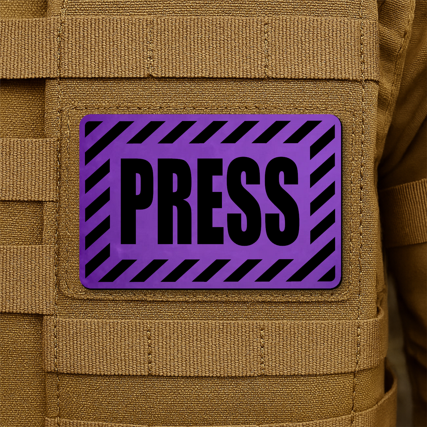 PRESS Media Journalist ID Patch – 2” x 3” Hook & Loop | Made in USA