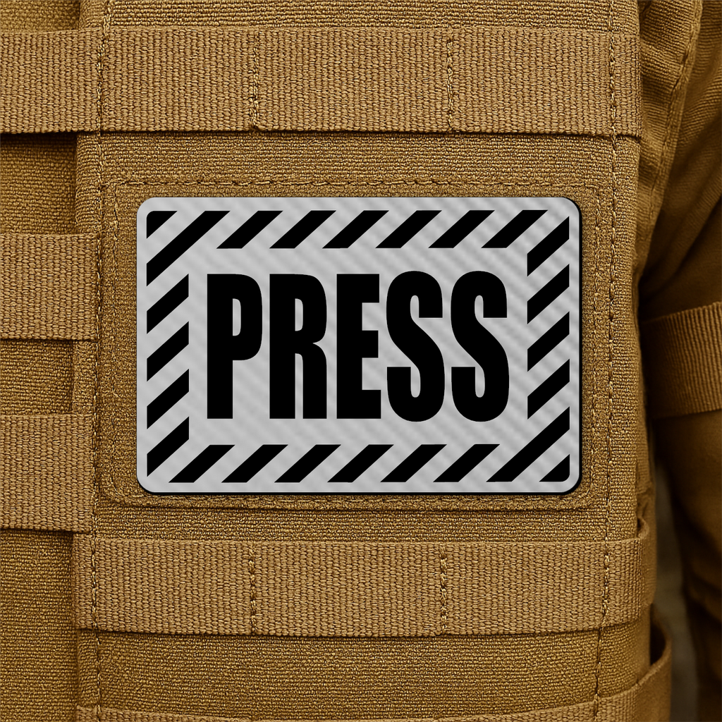 PRESS Media Journalist ID Patch – 2” x 3” Hook & Loop | Made in USA