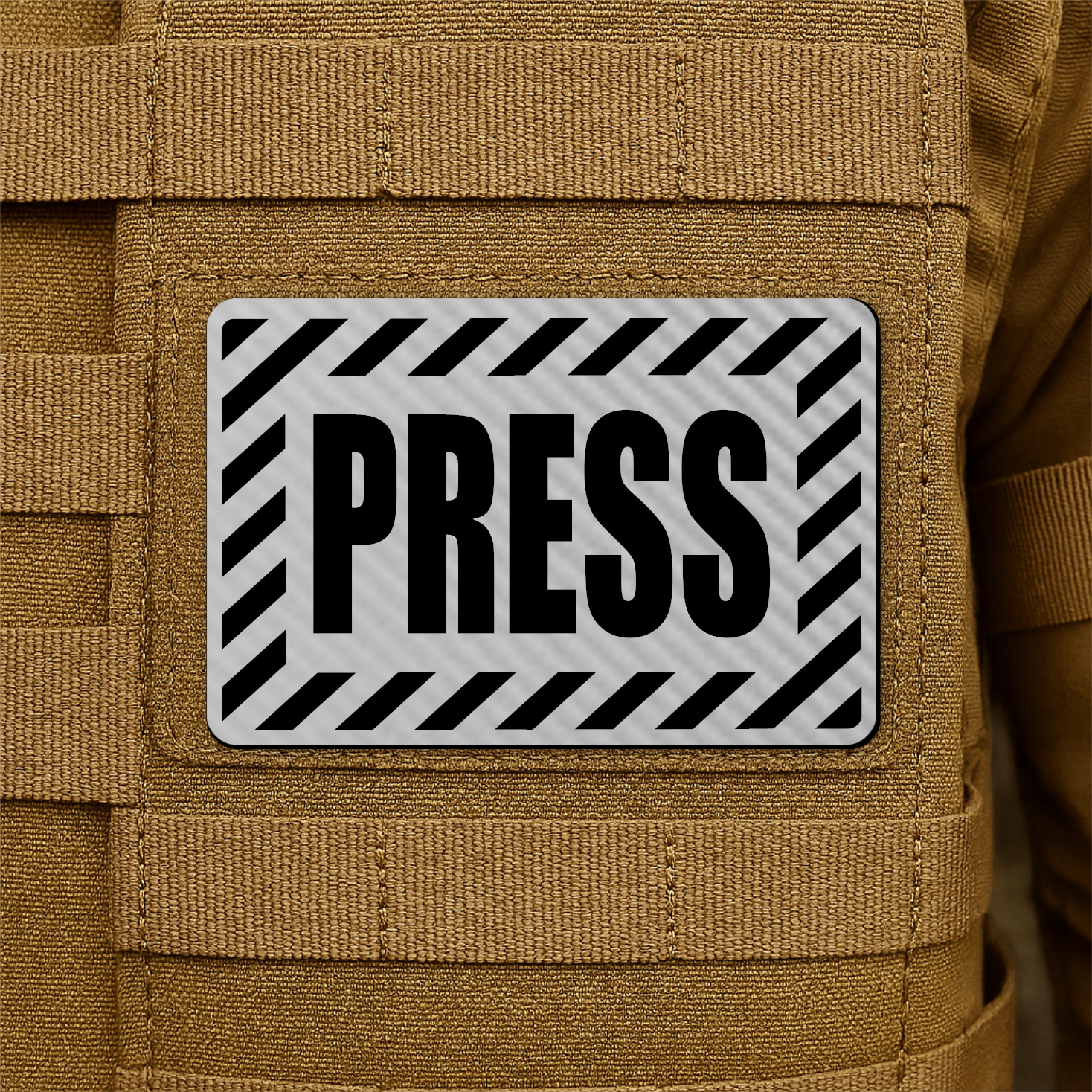 PRESS Media Journalist ID Patch – 2” x 3” Hook & Loop | Made in USA