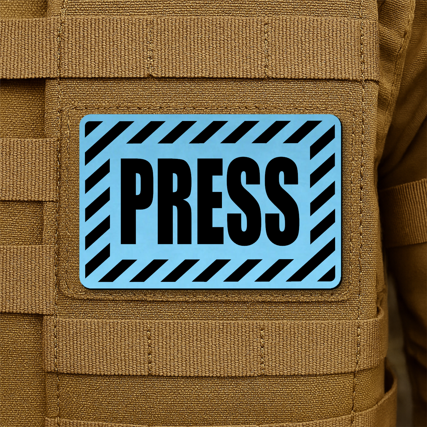 PRESS Media Journalist ID Patch – 2” x 3” Hook & Loop | Made in USA