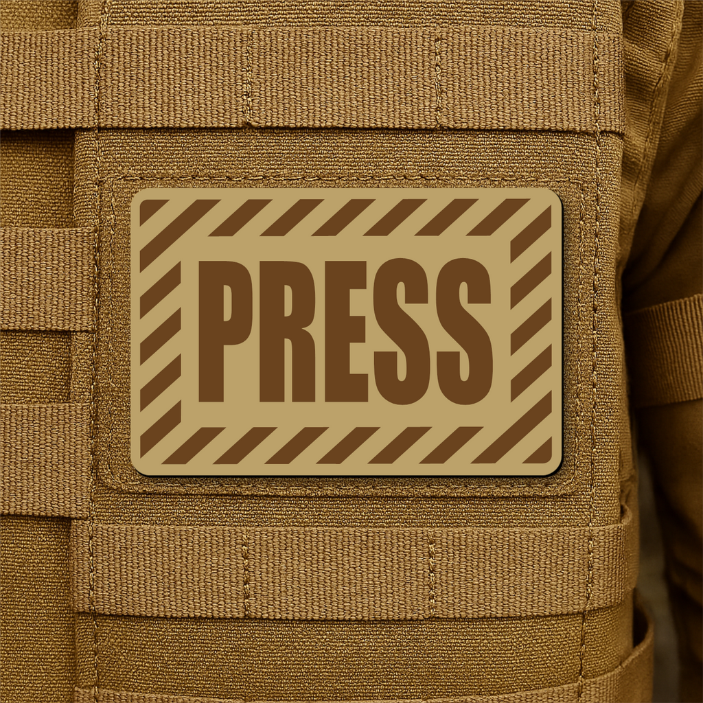 PRESS Media Journalist ID Patch – 2” x 3” Hook & Loop | Made in USA