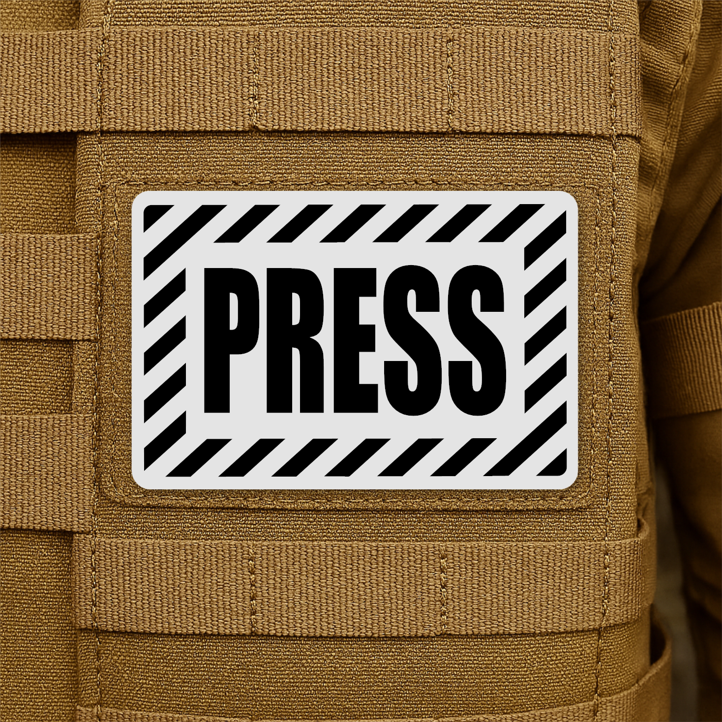 PRESS Media Journalist ID Patch – 2” x 3” Hook & Loop | Made in USA