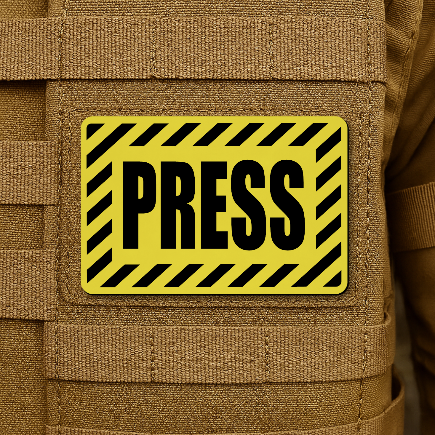 PRESS Media Journalist ID Patch – 2” x 3” Hook & Loop | Made in USA