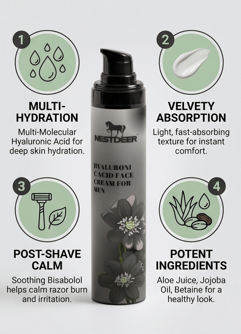 Hyaluronic Acid Face Cream for Men NESTDEER™