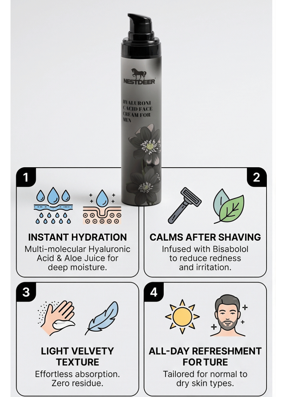 Hyaluronic Acid Face Cream for Men NESTDEER™