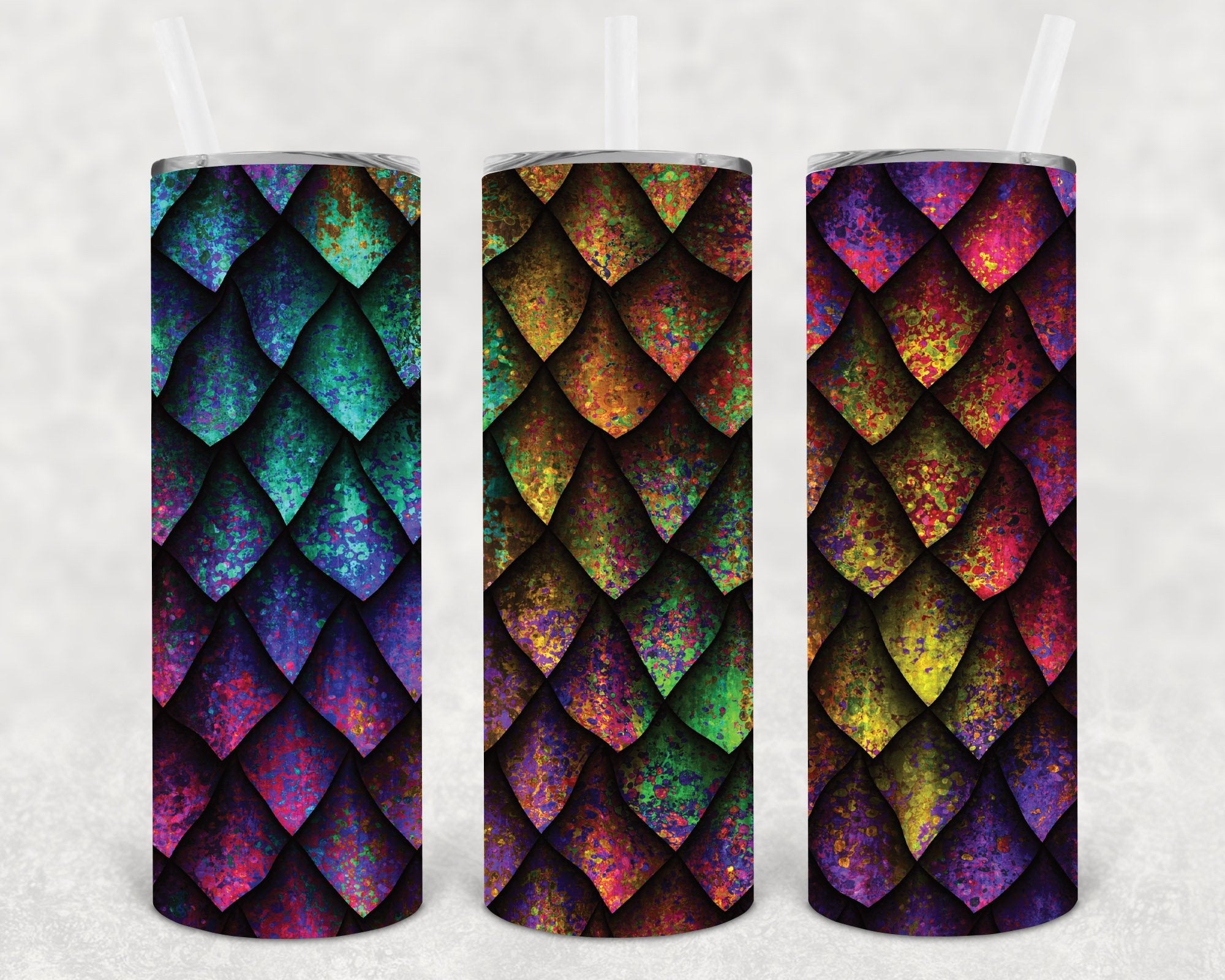Rainbow Scales 20 oz Skinny Tumbler