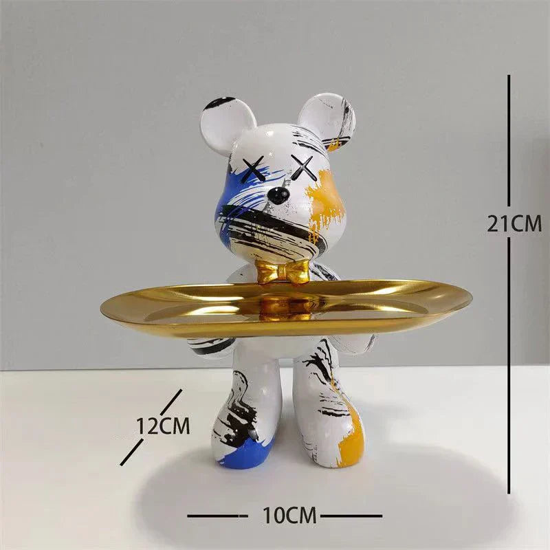 DecorBites™ Graffiti Bear Figurine Home Decor Sculpture Shelf Statue Table Gift