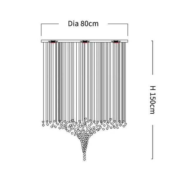 DecorBites™ Crystal LED Chandelier: Modern Luxury Staircase Pendant Light for Hallway & Lobby