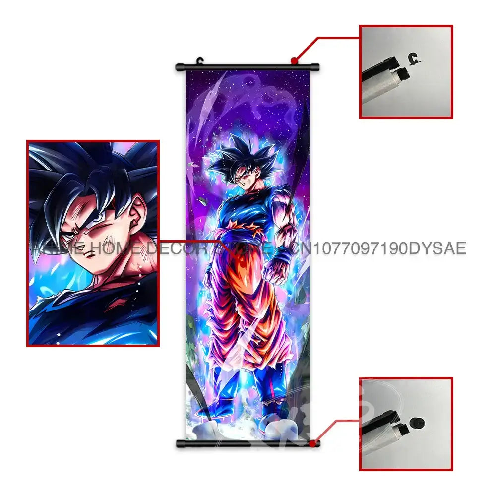 Dragon Ball Posters: Goku & Vegeta Hanging Scroll Wall Art