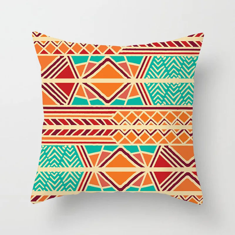 DecorBites™ Geometric Square Pillowcase Ethnic Retro Sofa Pillow Cover 45x45cm Home Decor