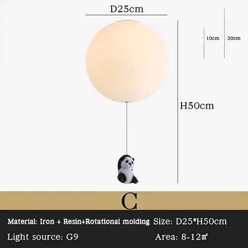 DecorBites™ Kids Bear LED Ceiling Chandelier, Cute Bedroom Pendant Light for Boys and Girls