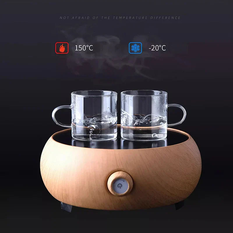 Modern silver glass handle coffee cup set dining room glassware