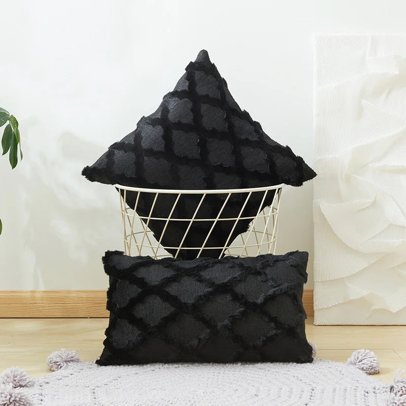 DecorBites™ Diamond Solid Embroidery Cushion Cover - Modern Home Decor
