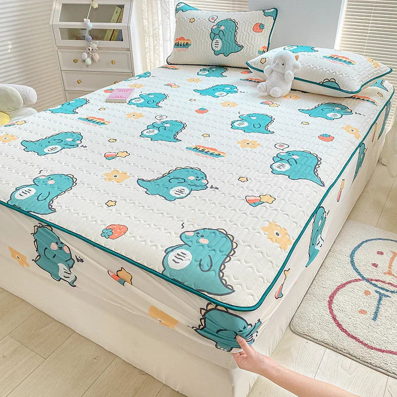 DecorBites™ Latex Cooling Mattress Cover & Pillowcase Set - Summer Cool Down Bed Pad