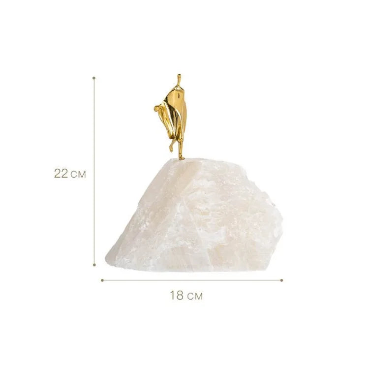 DecorBites™ Golden Man Crystal Mountain Sculpture Home Decor Handcraft