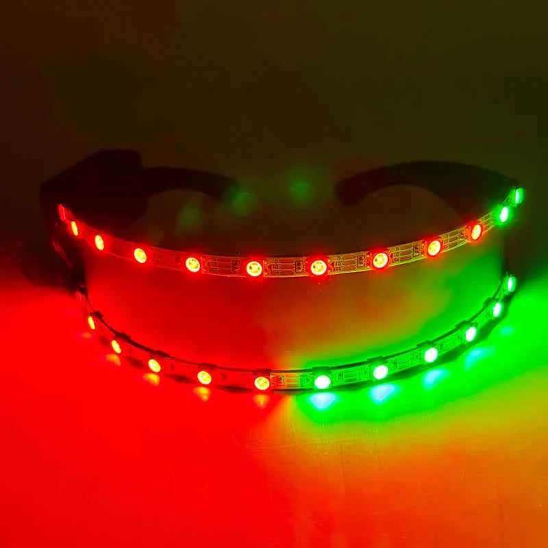 Cyberpunk Futuristic Luminous Rave Goggles LED glowing glasses Accessories