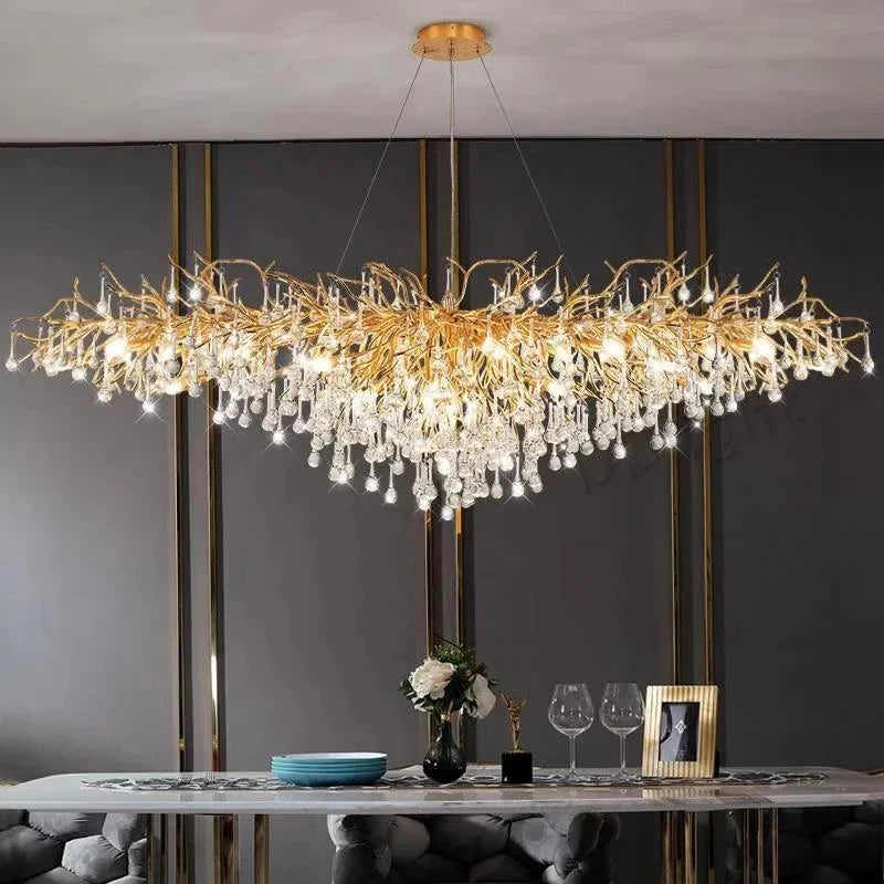 DecorBites™ Gloss Light Luxury Crystal Ceiling Chandelier for Living Room & Dining Room