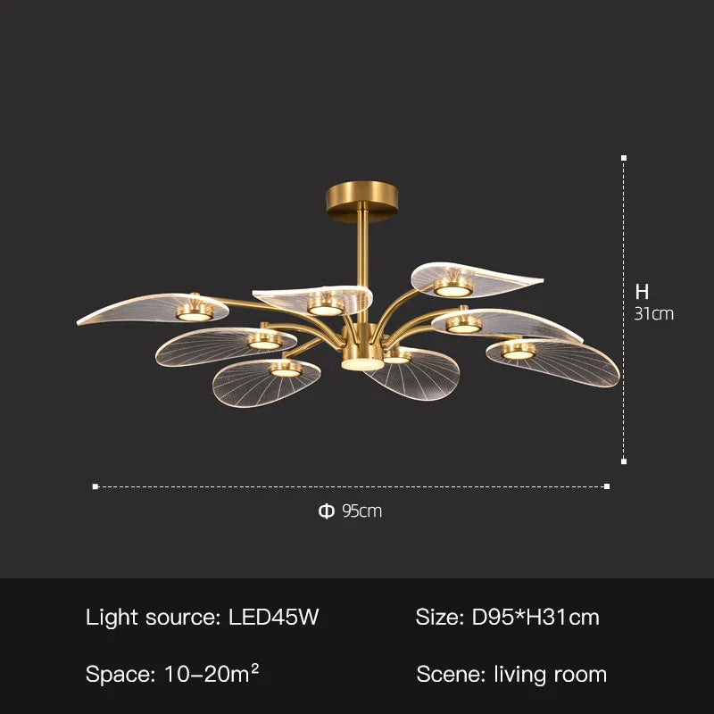 DecorBites™ Golden Art Peacock LED Chandelier for Modern Luxury Living Room Bedroom Dining Hotel