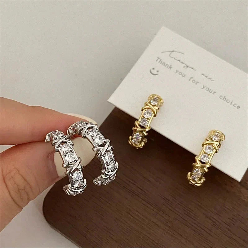 Vintage CC Design Stud Earrings