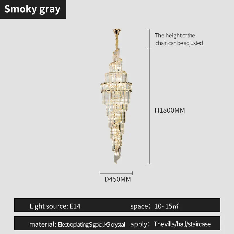 DecorBites™ K9 Deluxe Crystal Pendant Chandelier: Dazzling LED Ceiling Light for Modern Elegance