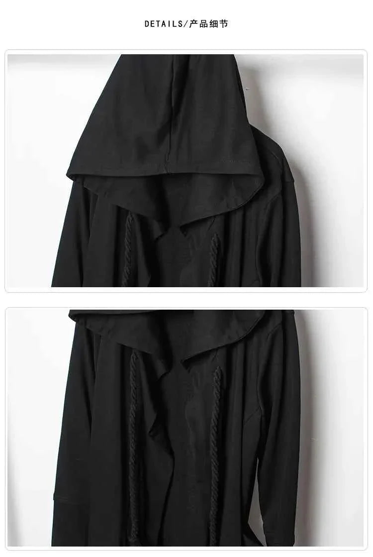 Men's Large Size Windbreaker Gothic Style Hoodie Long