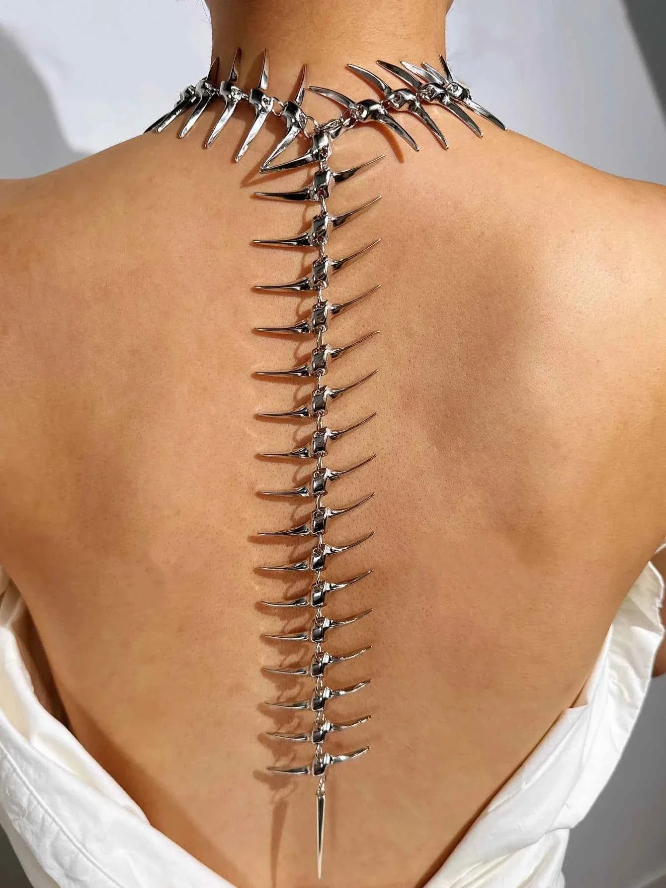 Edgy Niche Hip-Hop Thorn Skeleton Alloy Women's Necklace Accessories