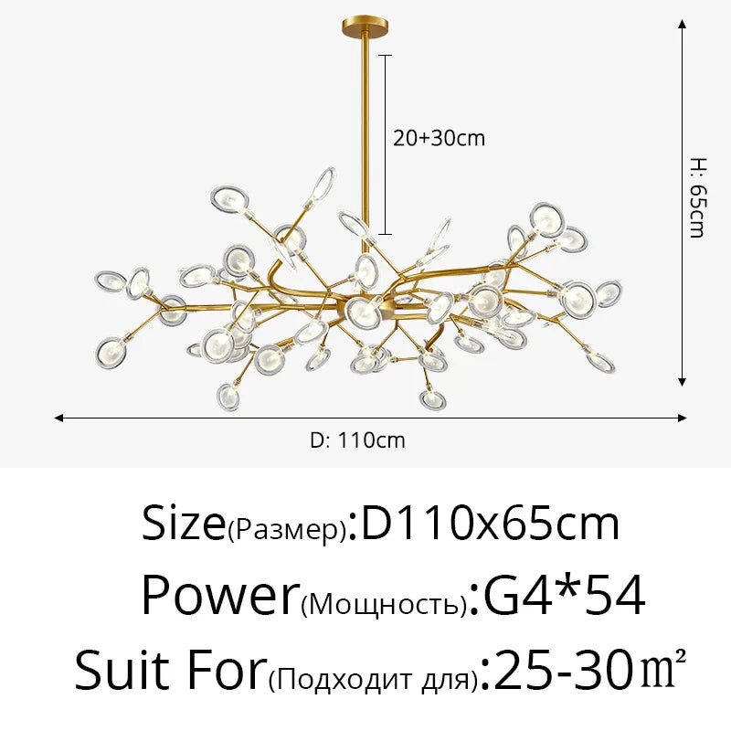 DecorBites™ LED Firefly Chandelier: Modern Nordic Ceiling Lights for Luxury Home Decor