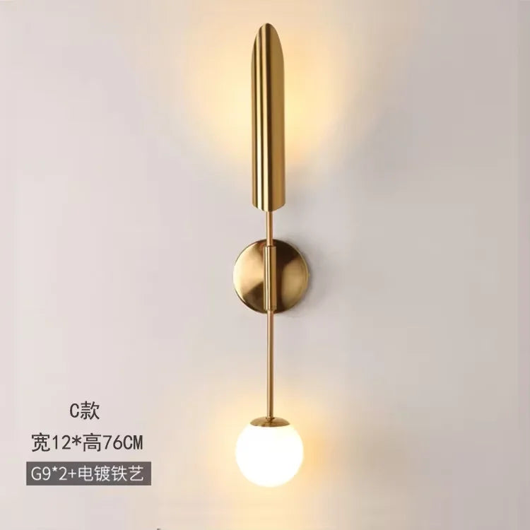 DecorBites™ Golden Inclined Tube Wall Lamp for Modern Luxury Decor in Living Room