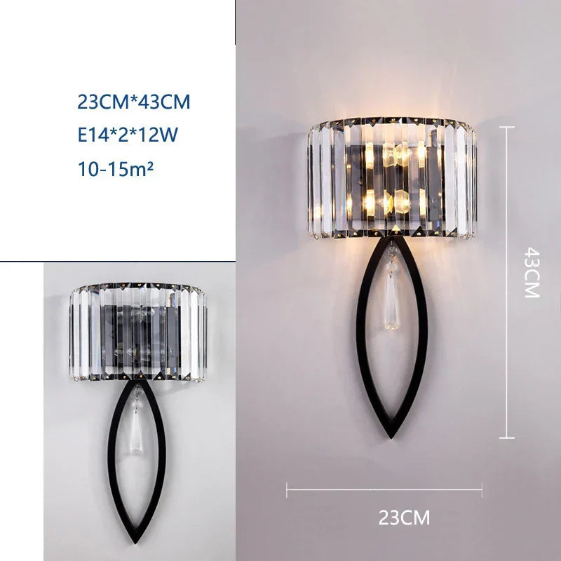 DecorBites™ Crystal Wall Lamp: Modern Light Luxury for Living Room, Bedroom, and Corridor.