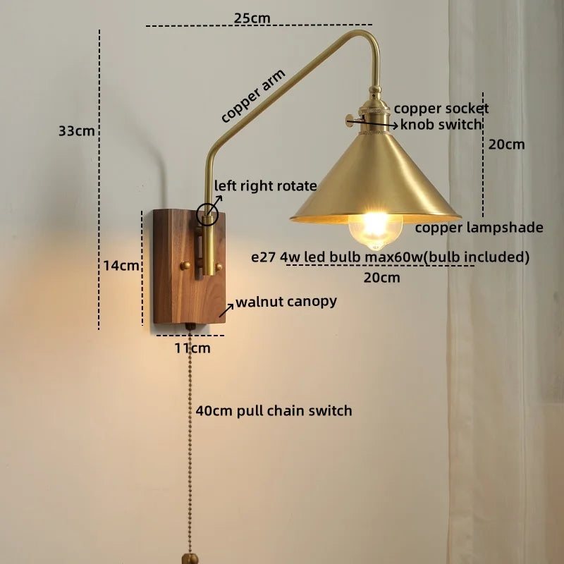 DecorBites™ Glass Copper LED Wall Sconce Modern Stair Light Fixtures