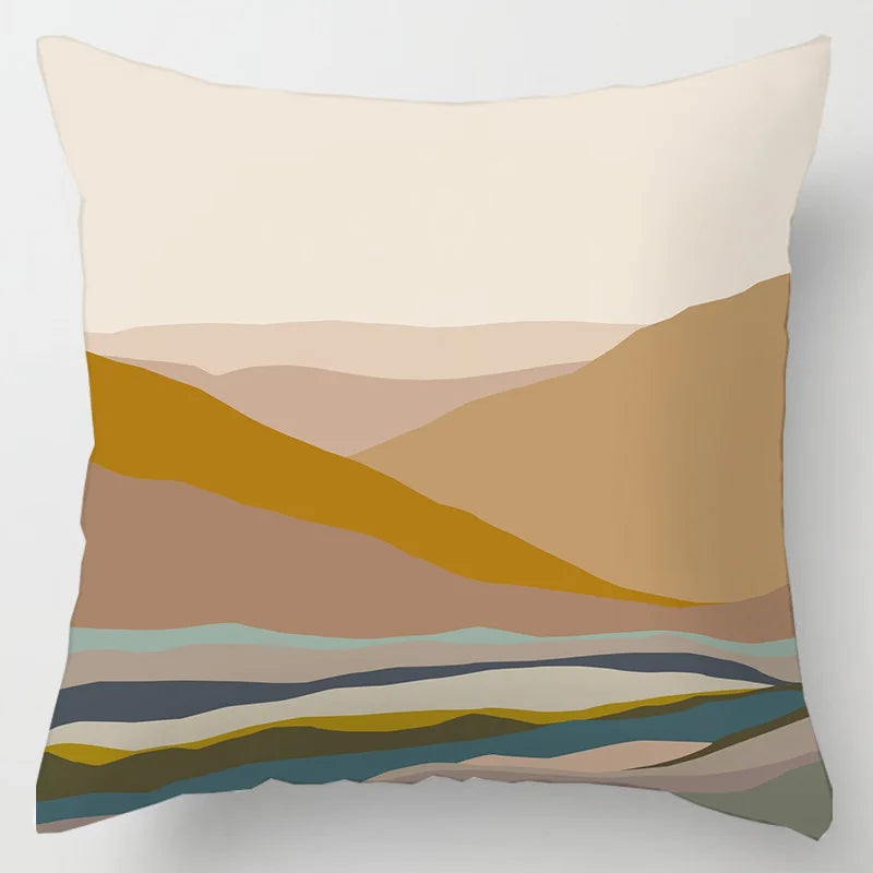 DecorBites™ Geometric Leaves Print Cushion Cover for Home Decor and Comfort