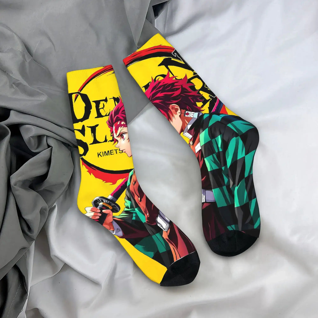 Demon Slayer Socks: Nezuko & Giyu Trendy Skateboard Style