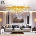 DecorBites™ Gold Nordic Crystal Chandelier - Long Branch Teardrop Design