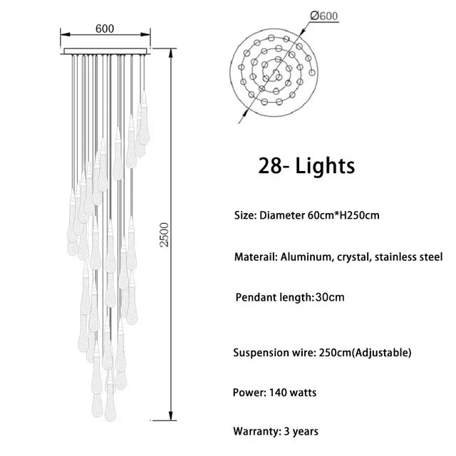 DecorBites™ Crystal LED Chandelier: Elegant Lighting for Home, Restaurant, and Bar